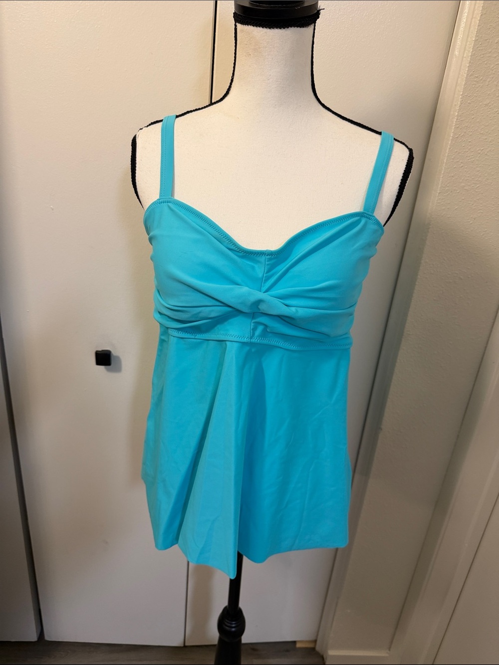 Turquoise Twist-Front Women’s Swimsuit Top